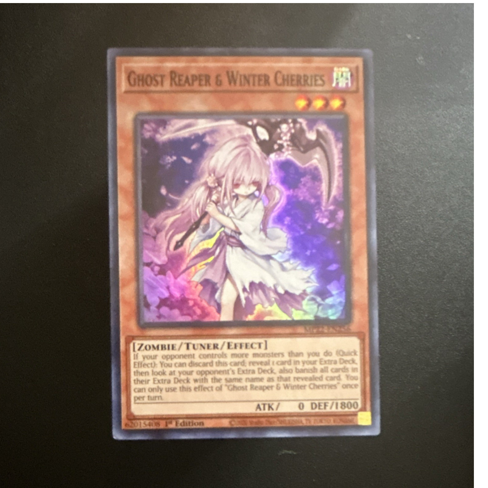 Konami Ghost Reaper & Winter Cherries Effect Tuner Holo 1st Ed SD15-EN018