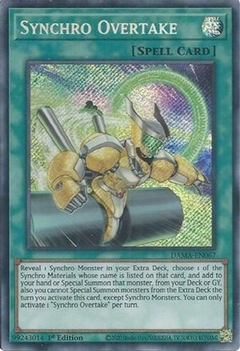 *** SYNCHRO OVERTAKE *** SECRET RARE 1ST EDITION DAMA-EN067 (MINT/NM) YUGIOH!