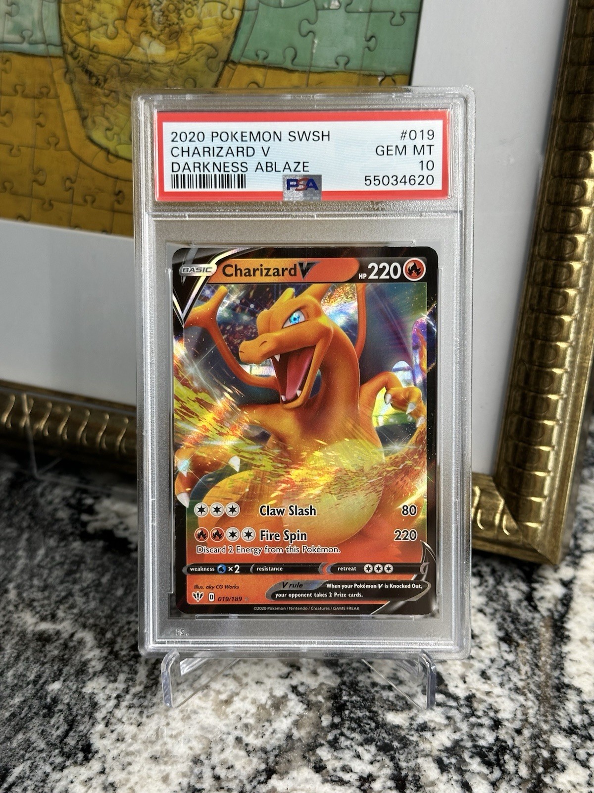 2020 Pokemon Darkness Ablaze Charizard V #019 PSA 10 GEM MINT 19/189