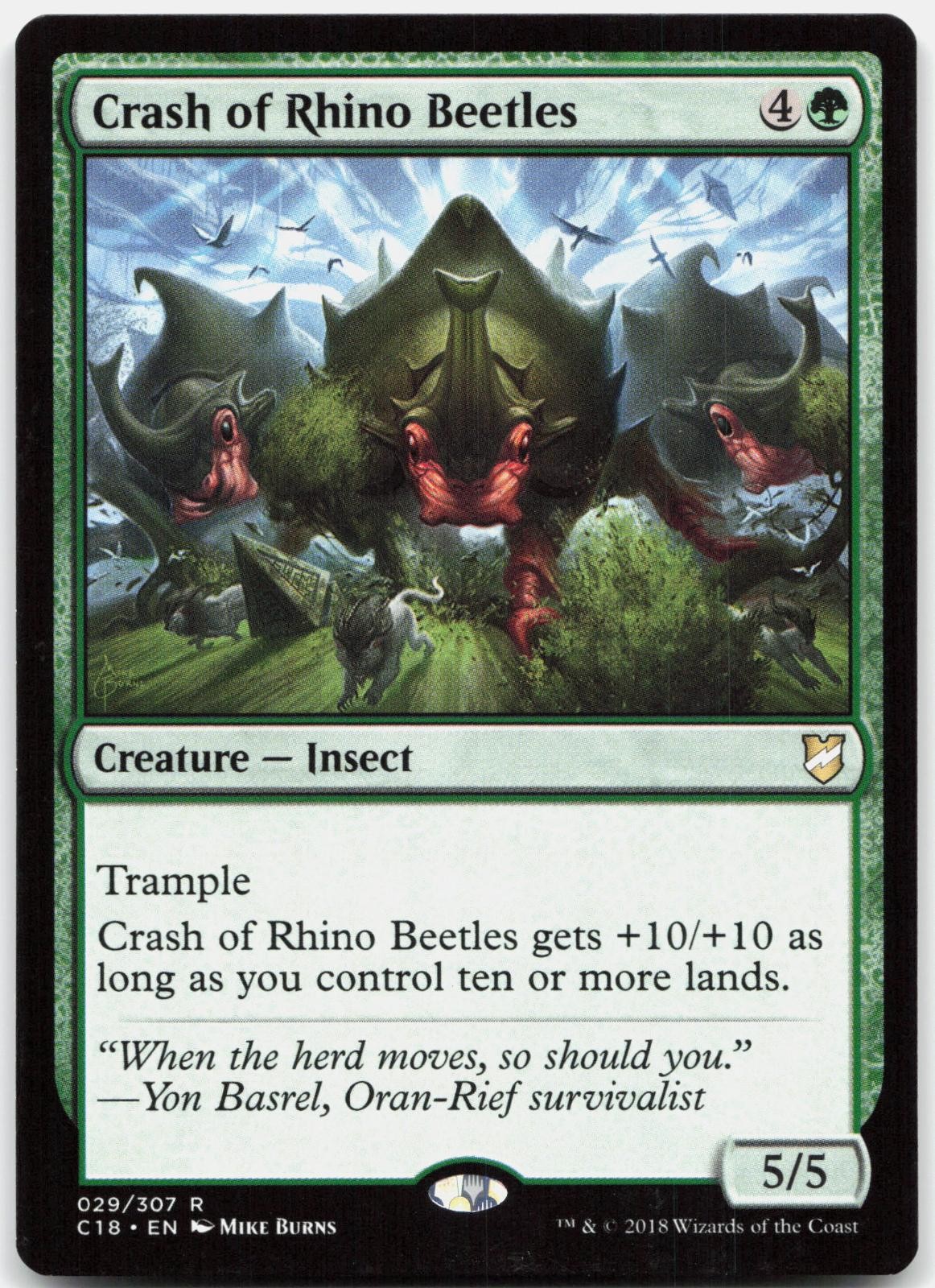Crash of Rhino Beetles 29 Rare Commander 2018 Magic: The Gathering Near Mint