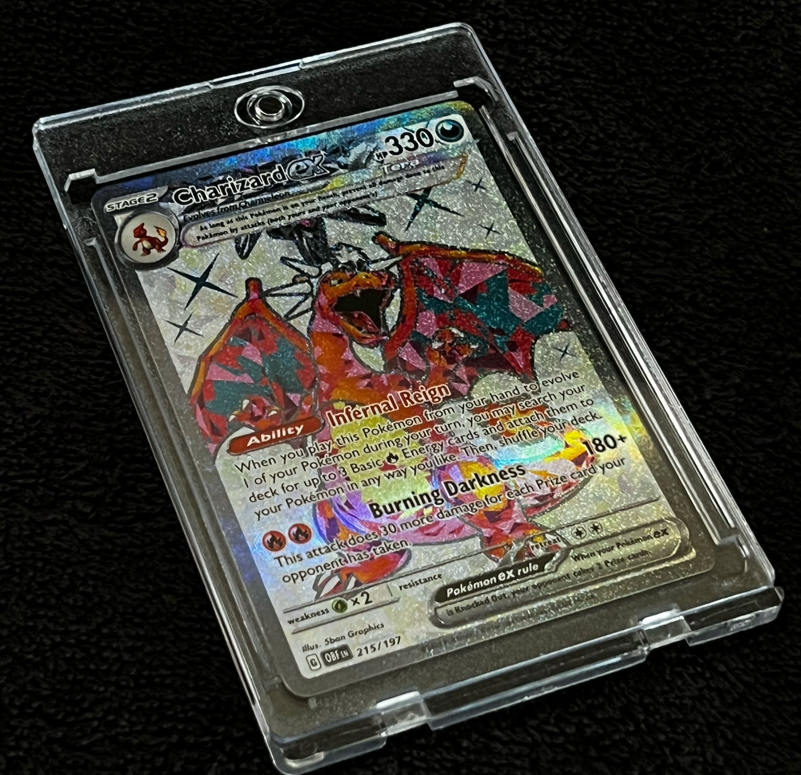 2023 CHARIZARD EX • 215/197 • OBSIDIAN FLAMES HYPER RARE SILVER • POKéMON
