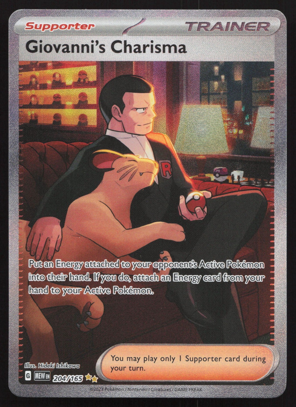 Giovanni’s Charisma Holo SV: Scarlet & Violet 151 204/165 LP Hideki Ishikawa
