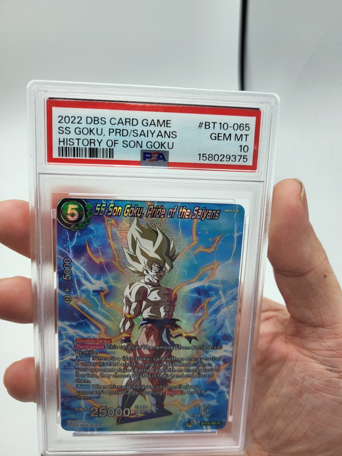 PSA 10 SS Son Goku, Pride of the Saiyans HISTORY OF GOKU Dragon Ball Super DBS
