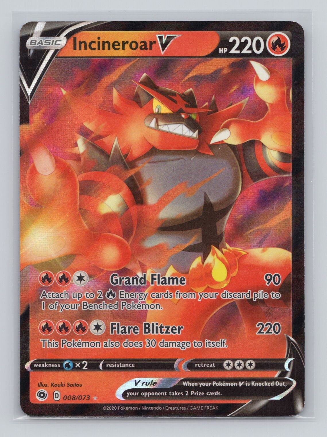 Incineroar V Ultra Rare Champion’s Path 08/73 NM