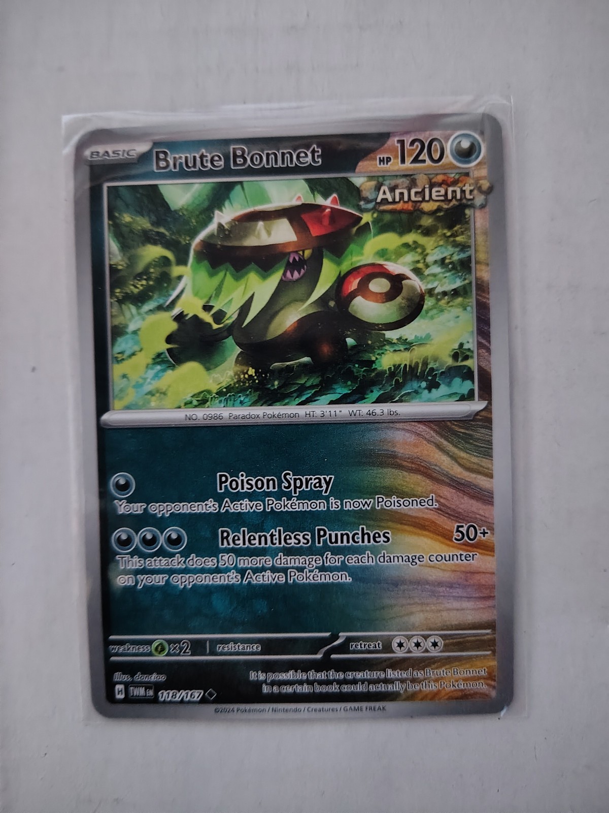 Brute Bonnet 118/167 Twilight Masquerade Uncommon Pokemon Card