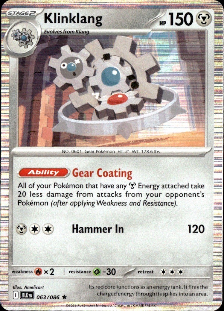 Klinklang Rare SV: Black Bolt 063/086 NM Amelicart