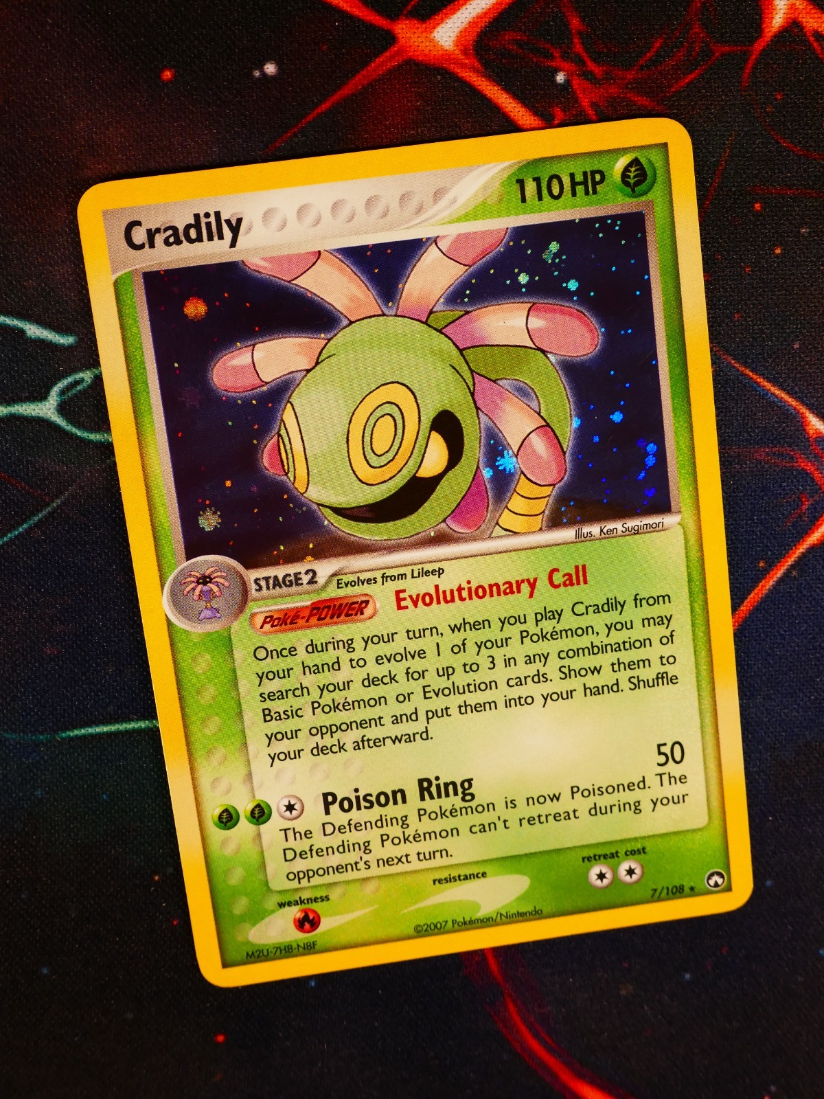 LP/MP Pokemon CRADILY Card EX POWER KEEPERS Set #7/108 Holo Foil Rare#1