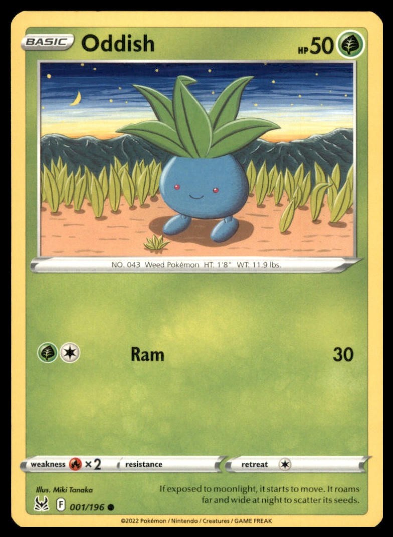 Oddish Common SWSH11: Lost Origin 001/196 NM