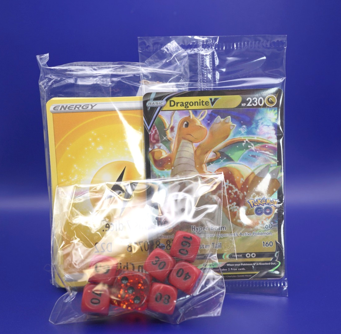 Sealed Dragonite V SWSH235 & VSTAR SWSH236 Pokemon GO Promo + Energy + Dice