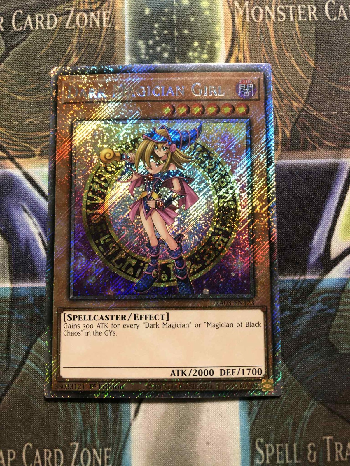 * DARK MAGICIAN GIRL * ALTERNATE ART PLATINUM SECRET RARE RA04-EN107 MP22 YUGIOH
