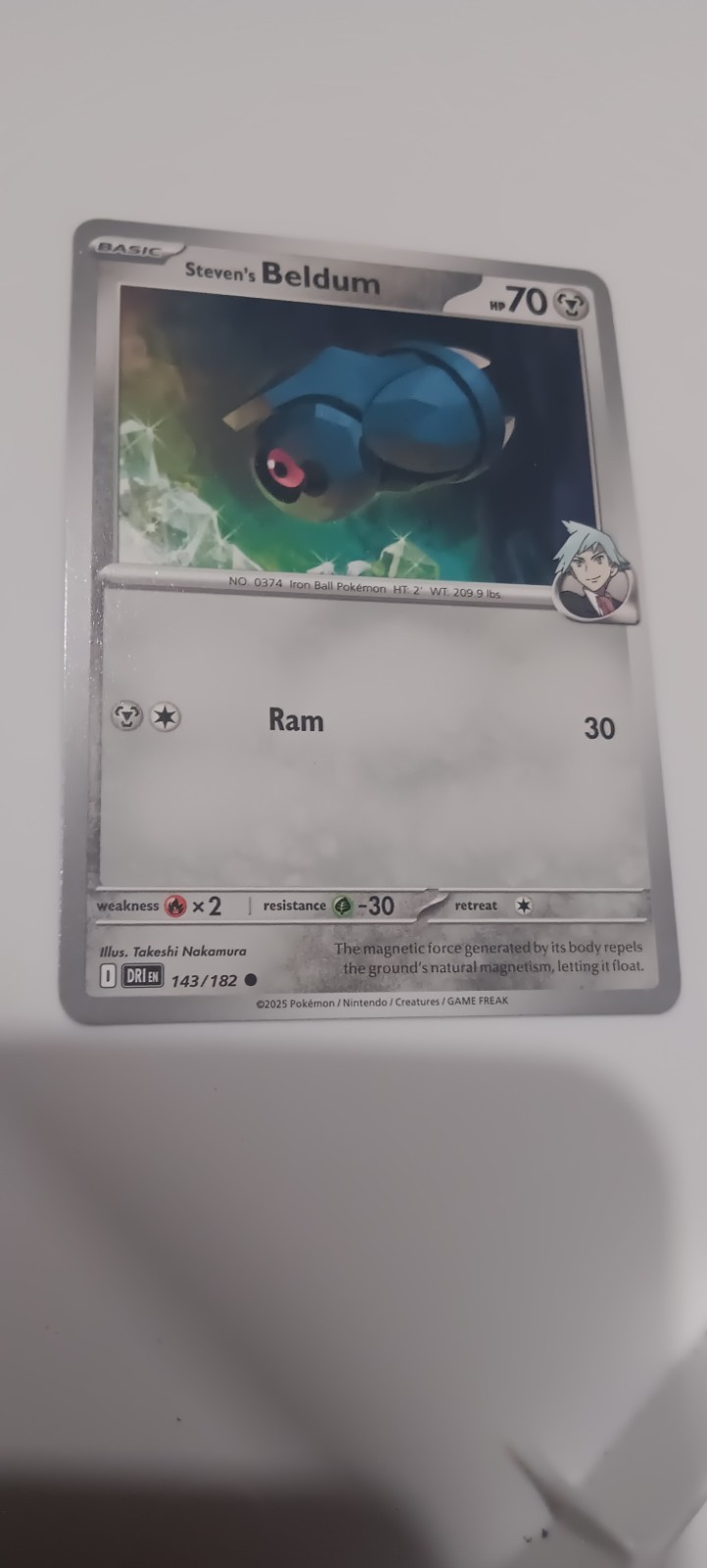 Pokémon Steven’s Beldum 143/182 DRi Basic Metal HP70 Regular 30 Attack