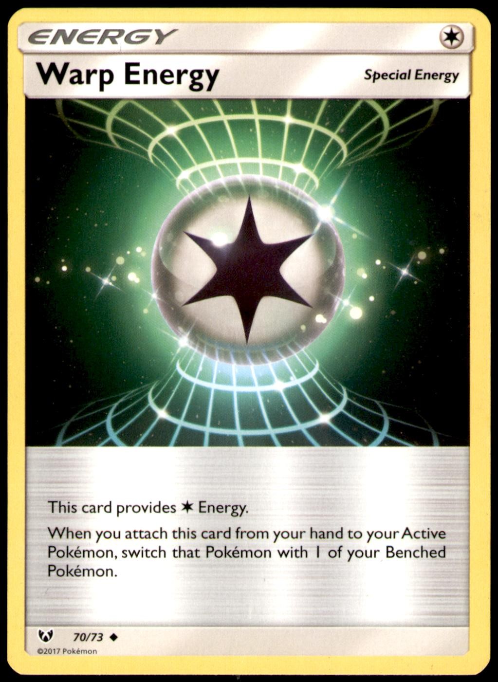 Warp Energy 70/73 Uncommon Shining Legends Pokemon Near Mint