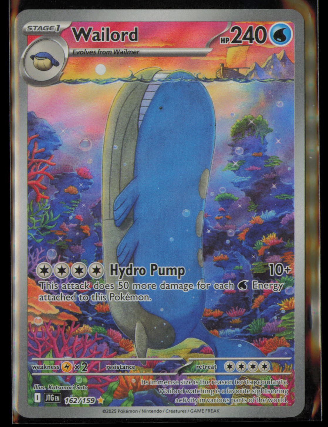 Wailord 162/159 Illustration Rare Journey Together Pokemon Holo Near Mint