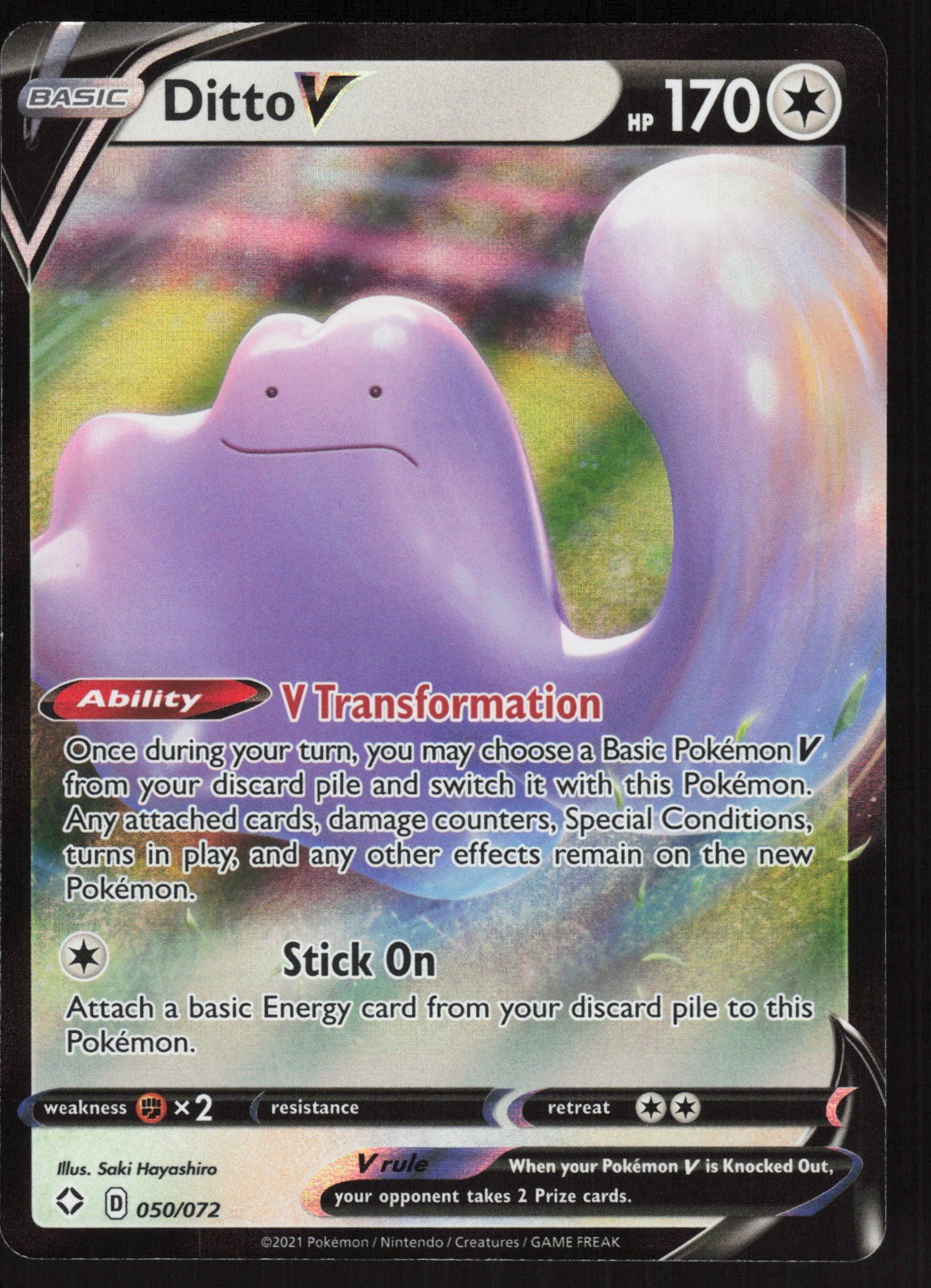 Ditto V Holo Shining Fates 050/072 NM Saki Hayashiro