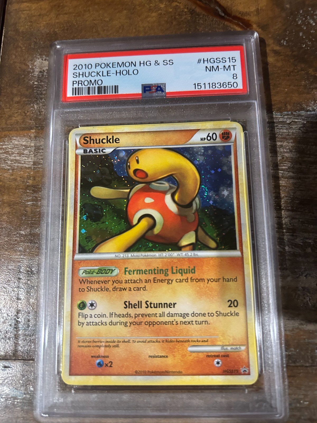 POKEMON 2010 HeartGold & SoulSilver Promo SHUCKLE Holo #HGSS15 PSA 8 RARE