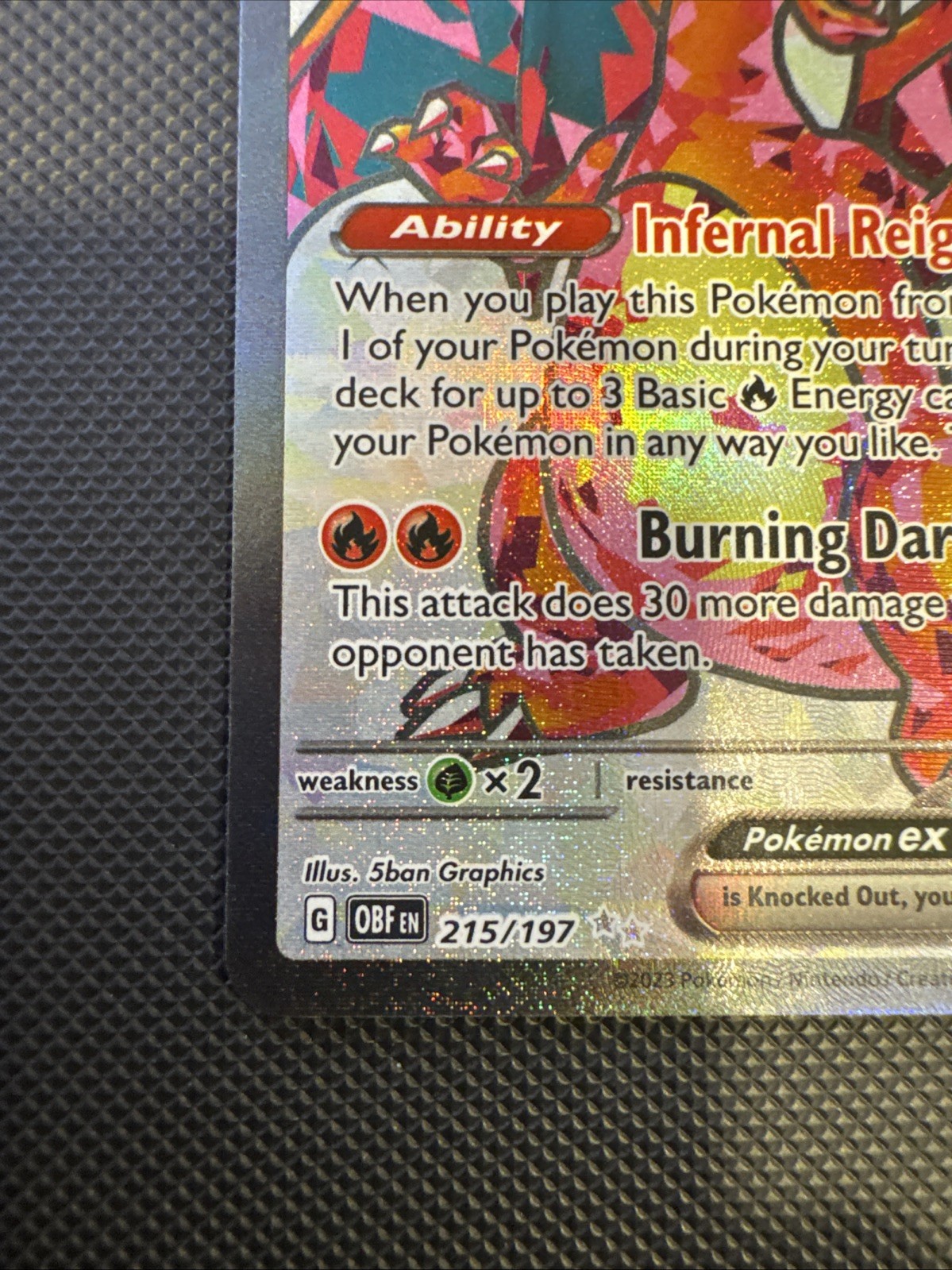 Pokémon TCG Obsidian Flames Charizard EX 215/197 Ultra Rare