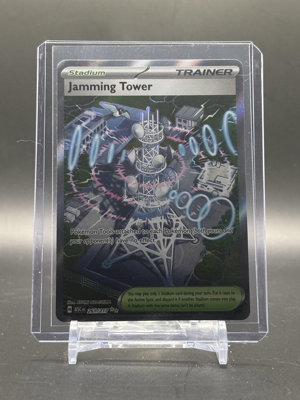 Pokémon Jamming Tower 261/217 Trainer Ultra Rare Full Art Holo ASC EN