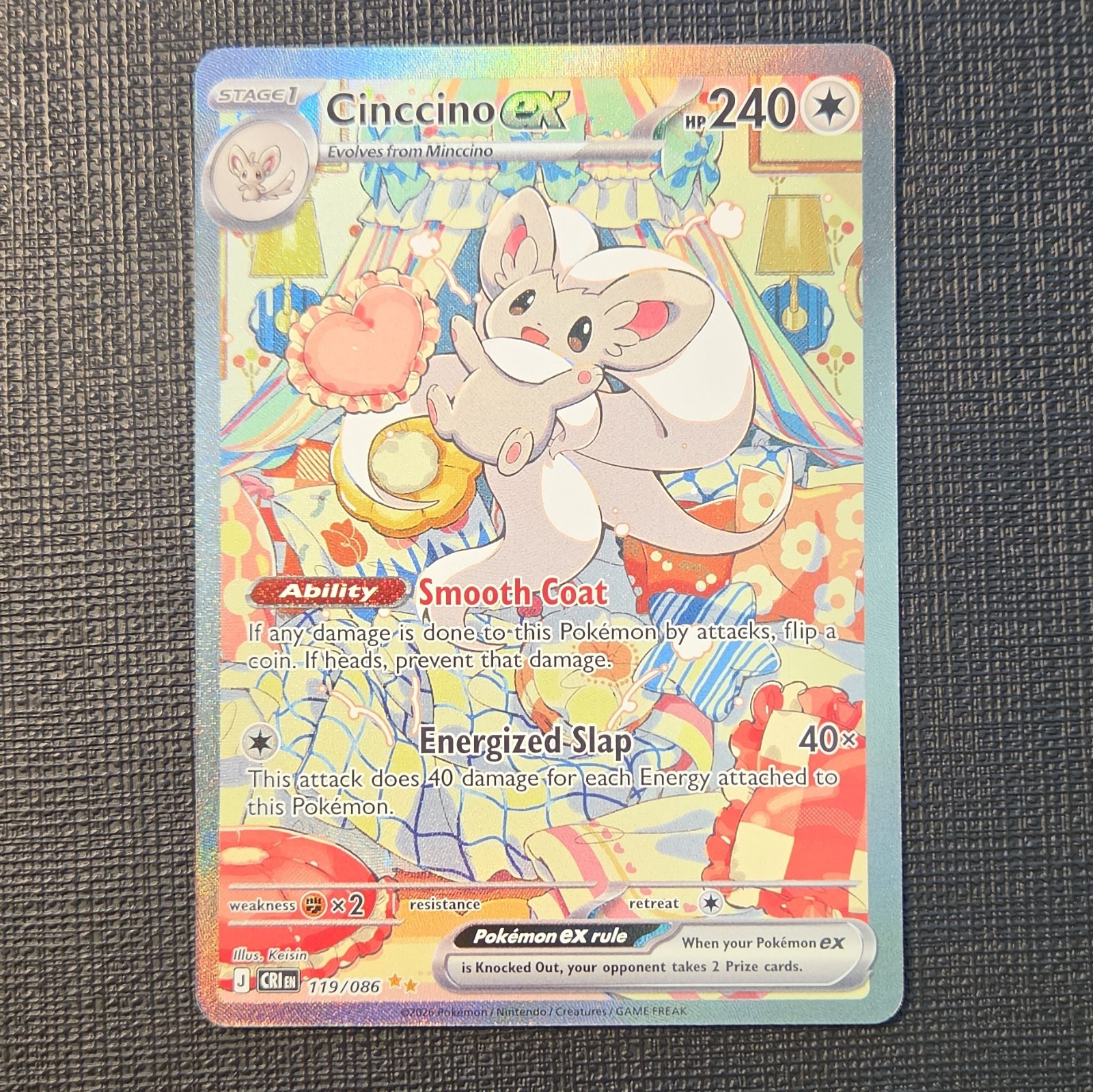 The Pokémon Company Cinccino ex 119/086 Crown Zenith Ultra Rare Holo Eng 240 HP