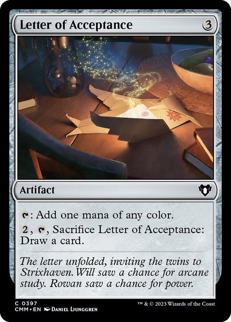Letter of Acceptance 397 CMM Colorless Foil Ramp Draw 2023 Common Ljunggren MTG