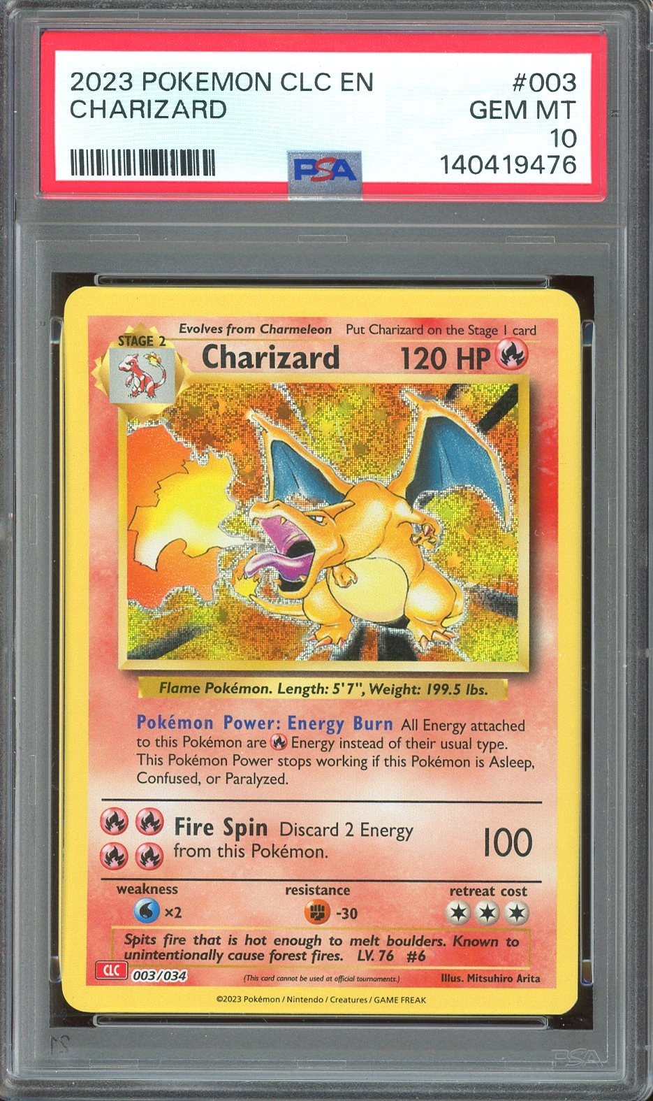 2023 Pokemon TCG Classic Collection CLC EN #003 Charizard Holo PSA 10