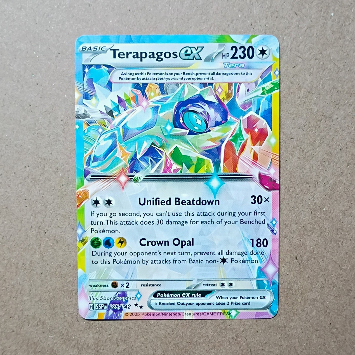 Terapagos ex 128/142 Sv07: Stellar Crown Double Rare Holo EN Basic 230 HP