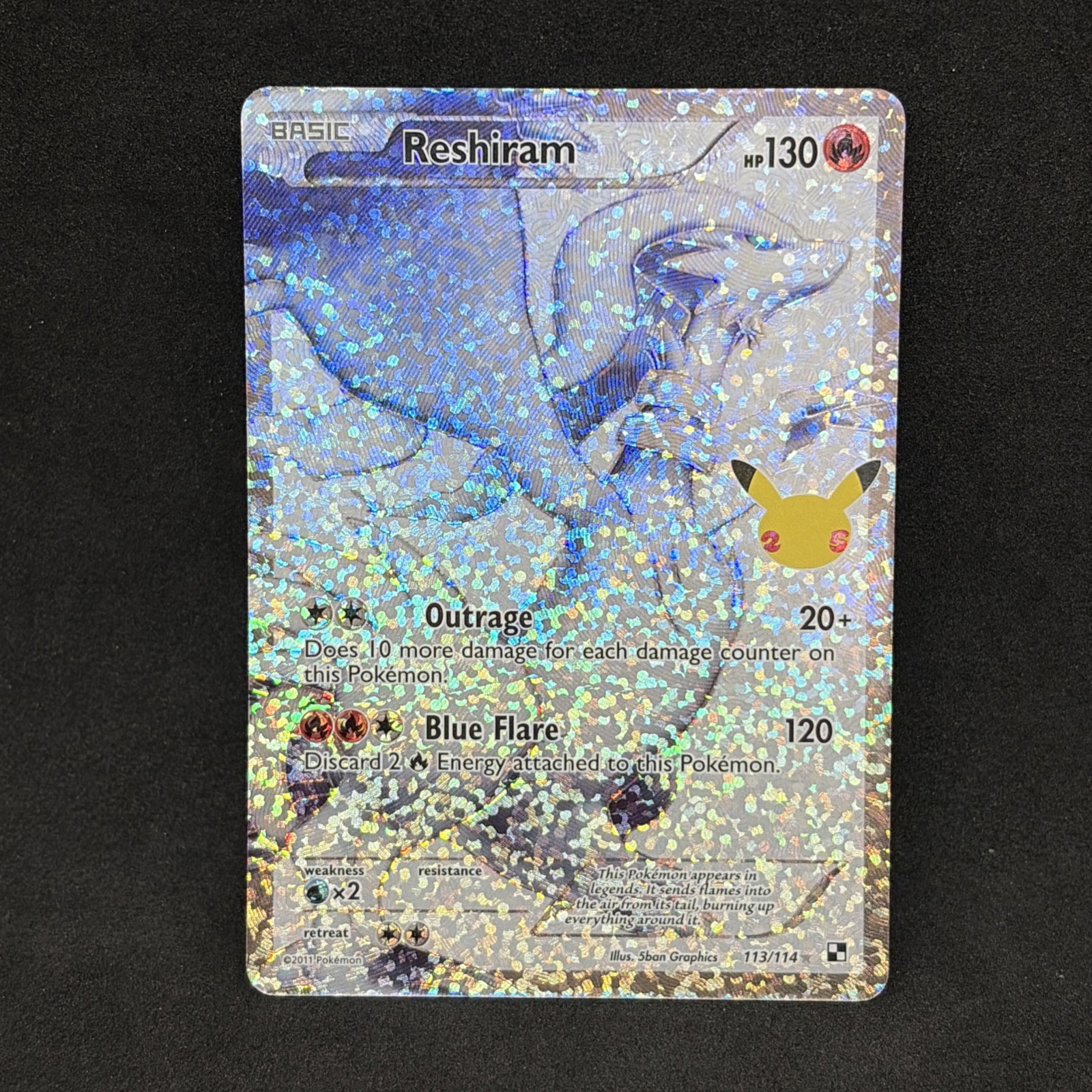Reshiram 113/114 Celebrations: Classic Collection Holo Pokemon LP