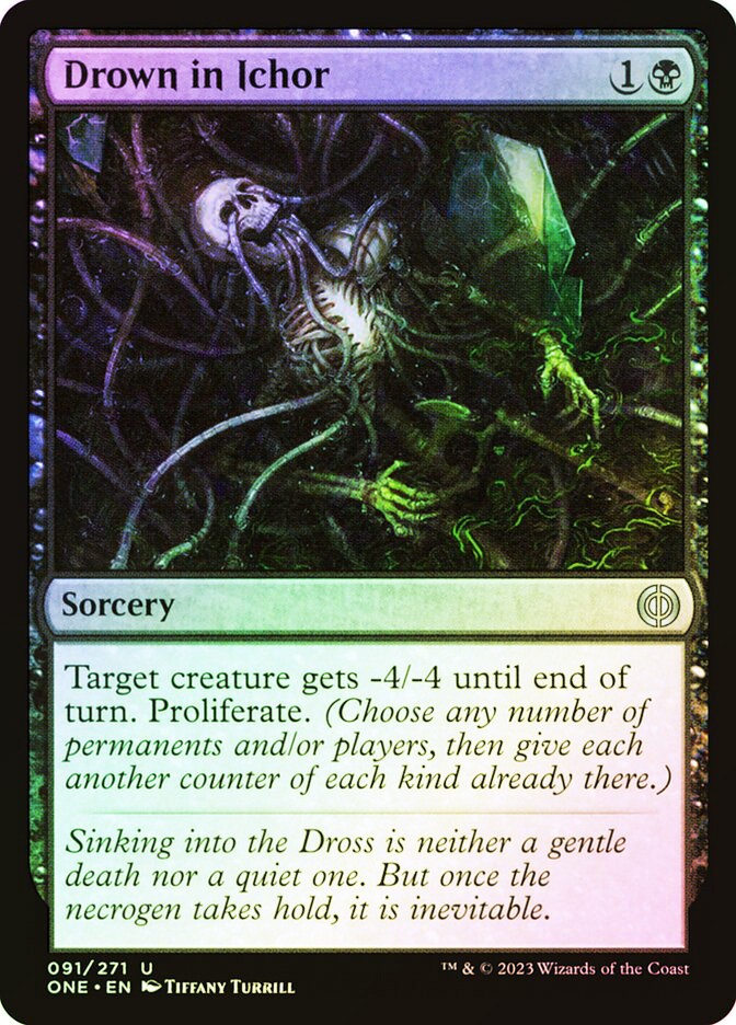 MTG FOIL Drown in Ichor – Phyrexia: All Will Be One #091