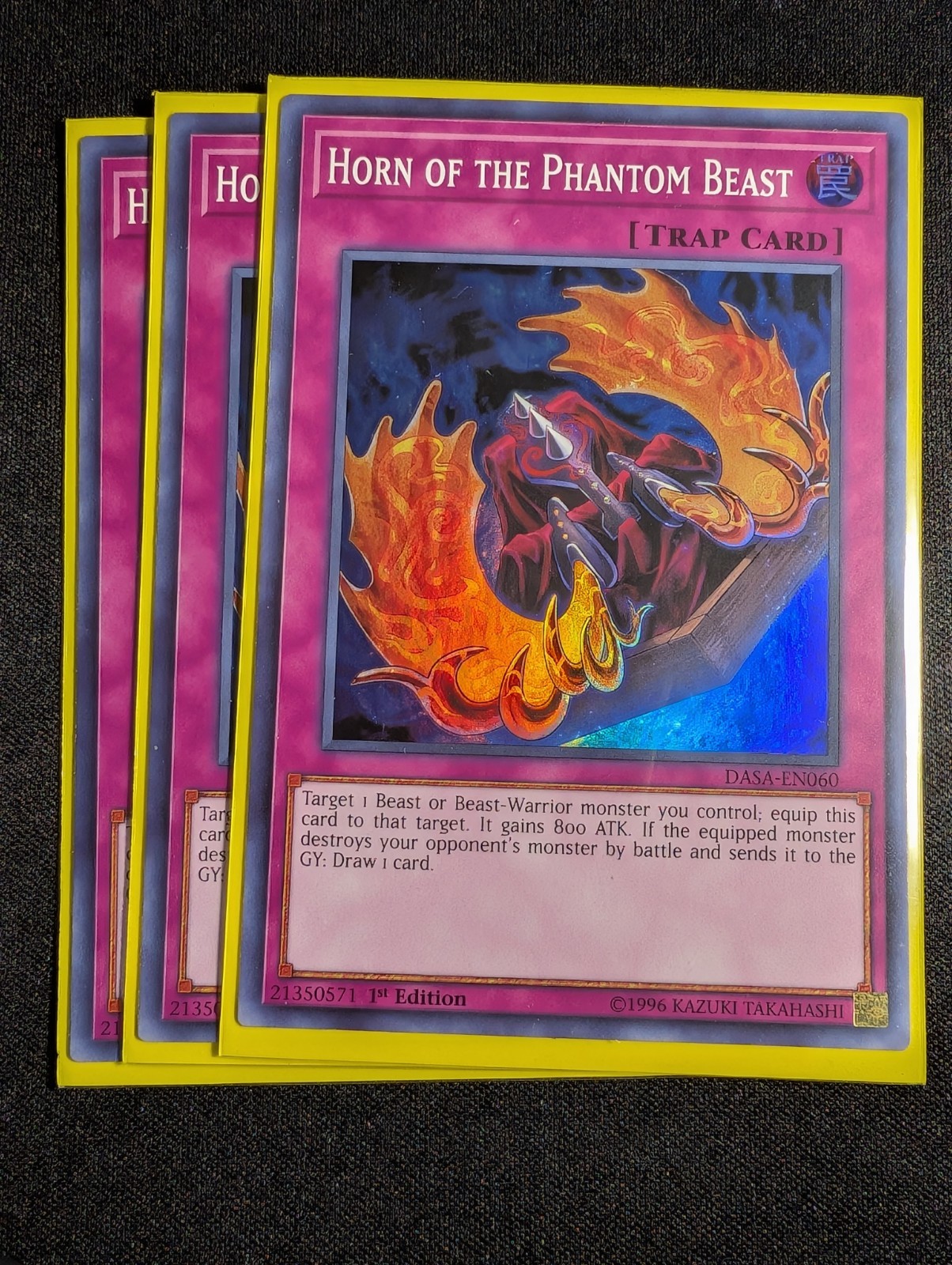 Yugioh – 3x Horn of the Phantom Beast DASA-EN060 1st Edition Super Rare NM