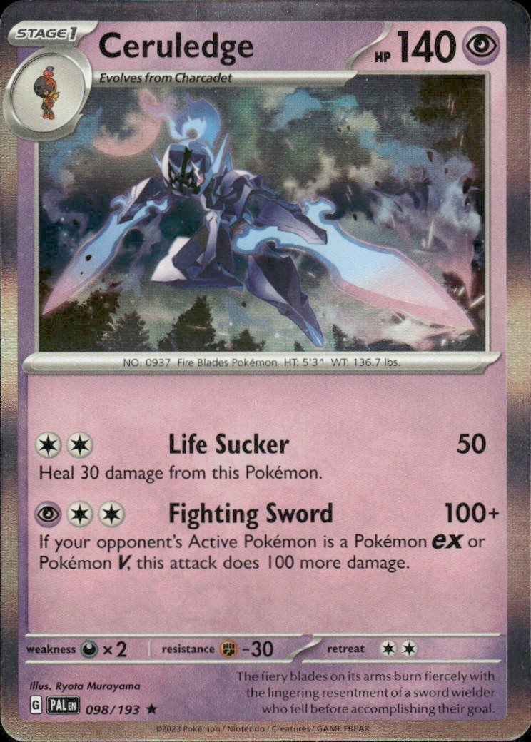 CERULEDGE 098/193 PALDEA EVOLVED RARE HOLO POKEMON RYOTA MURAYAMA