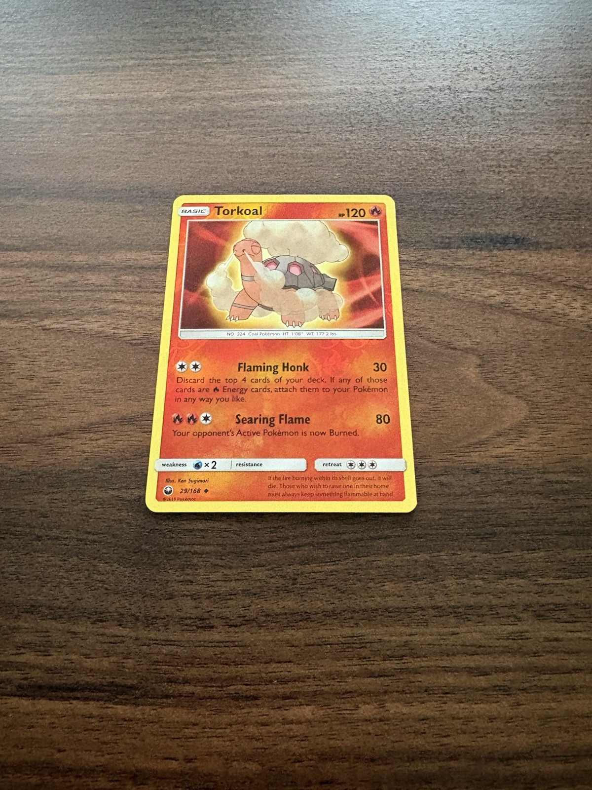 Reverse Holofoil – Torkoal – 29/168 – SM – Celestial Storm – NM