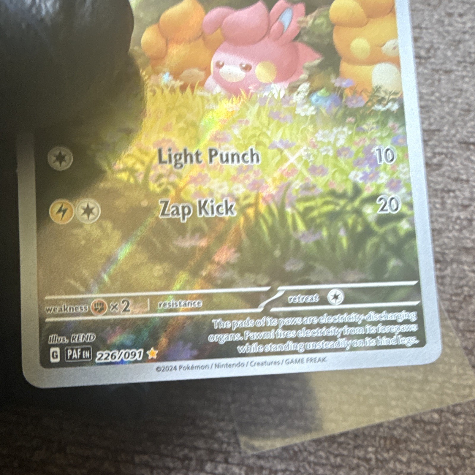 Pokemon TCG Pawmi 226/091 SV Paldean Fates Illustration Rare Holo EN 2024