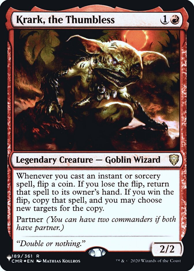 Magic the Gathering (mtg): PHED: Krark, the Thumbless – Rare – Foil