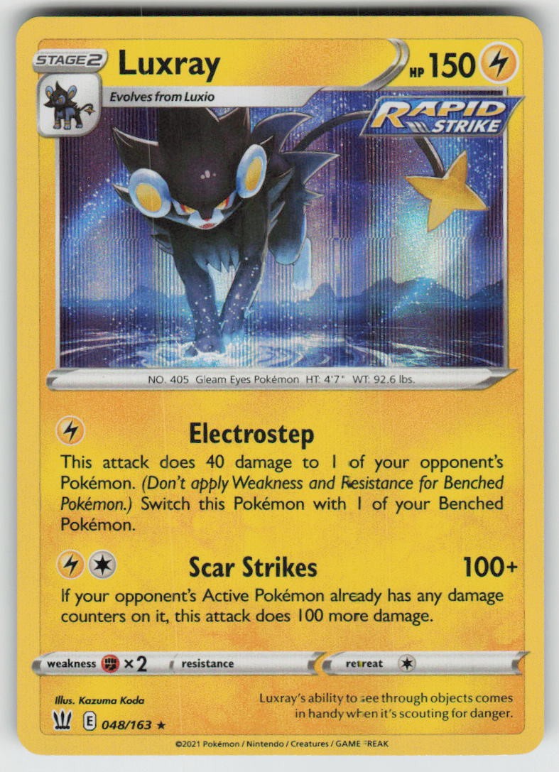 Holo Luxray 048/163 Rare Battle Styles Near Mint