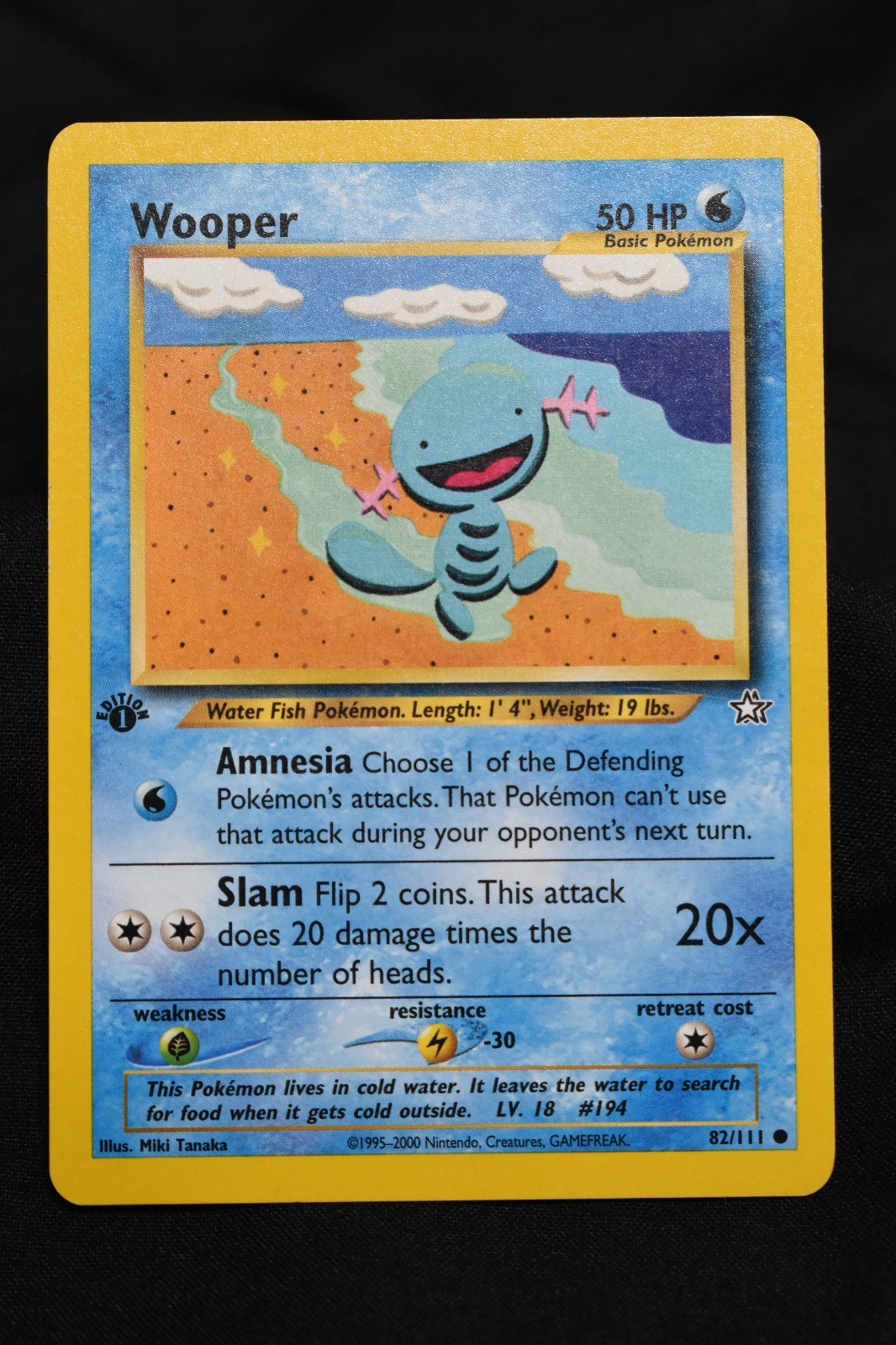 Wooper 1st Edition 82/111 LP+ Neo Genesis Regular Common Pokémon TCG Card