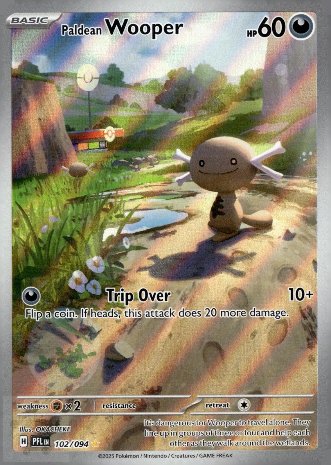 Paldean Wooper 102/094 Illustration Rare Phantasmal Flames Pokemon Holo NM/M