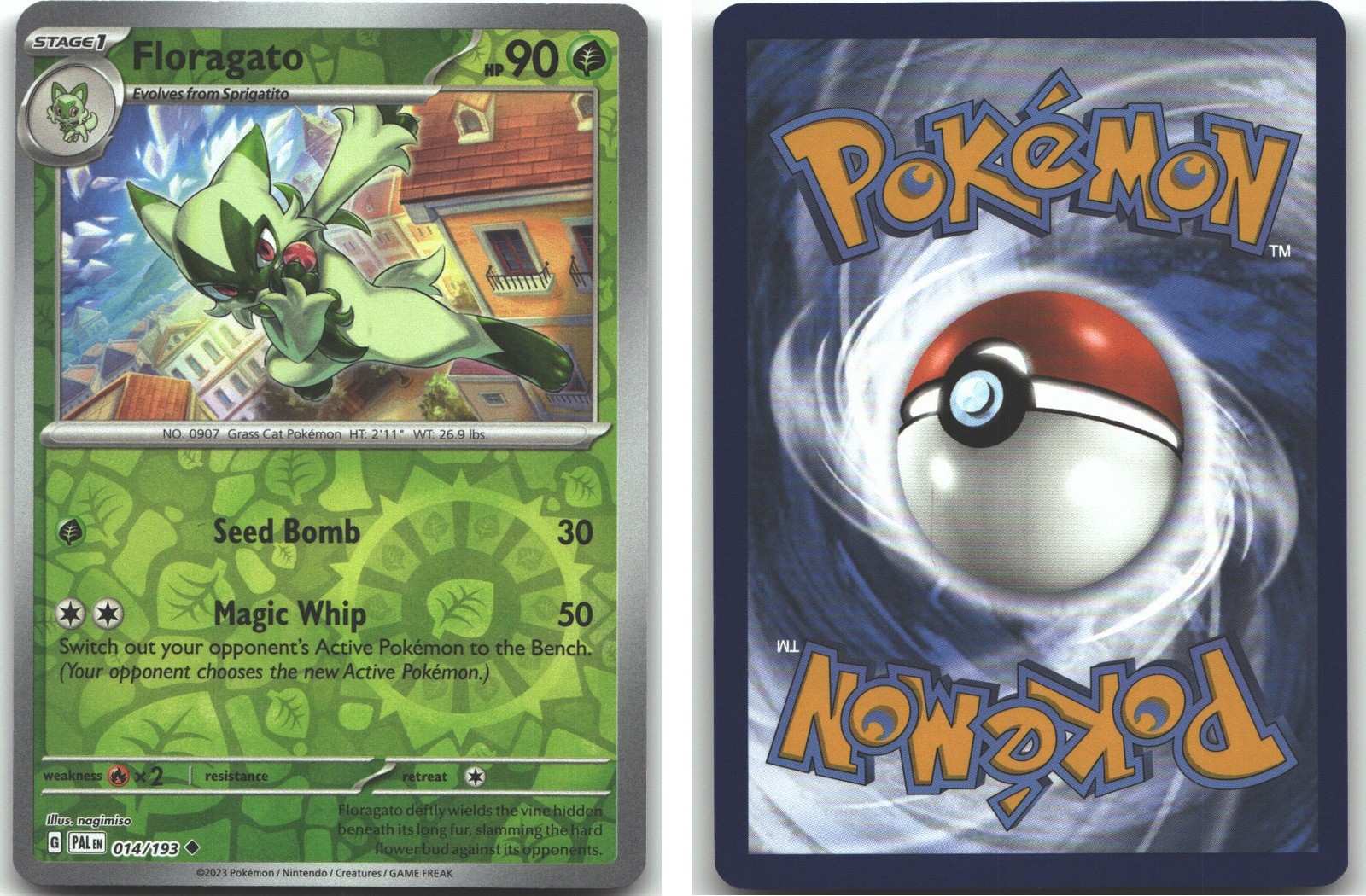 Floragato 014/193 Paldea Evolved Reverse Holofoil Pokemon (LP-NM)