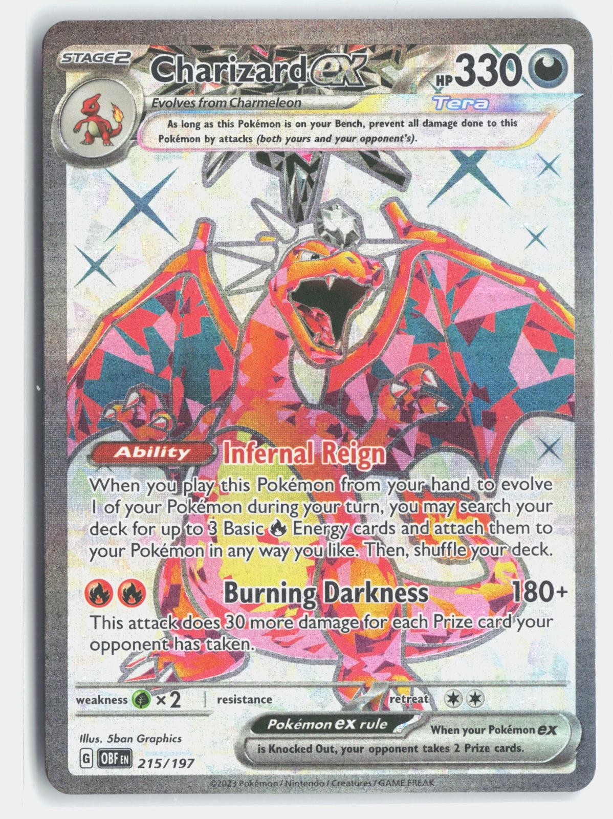 Charizard ex 215/197 Ultra Rare Obsidian Flames Pokemon Holo