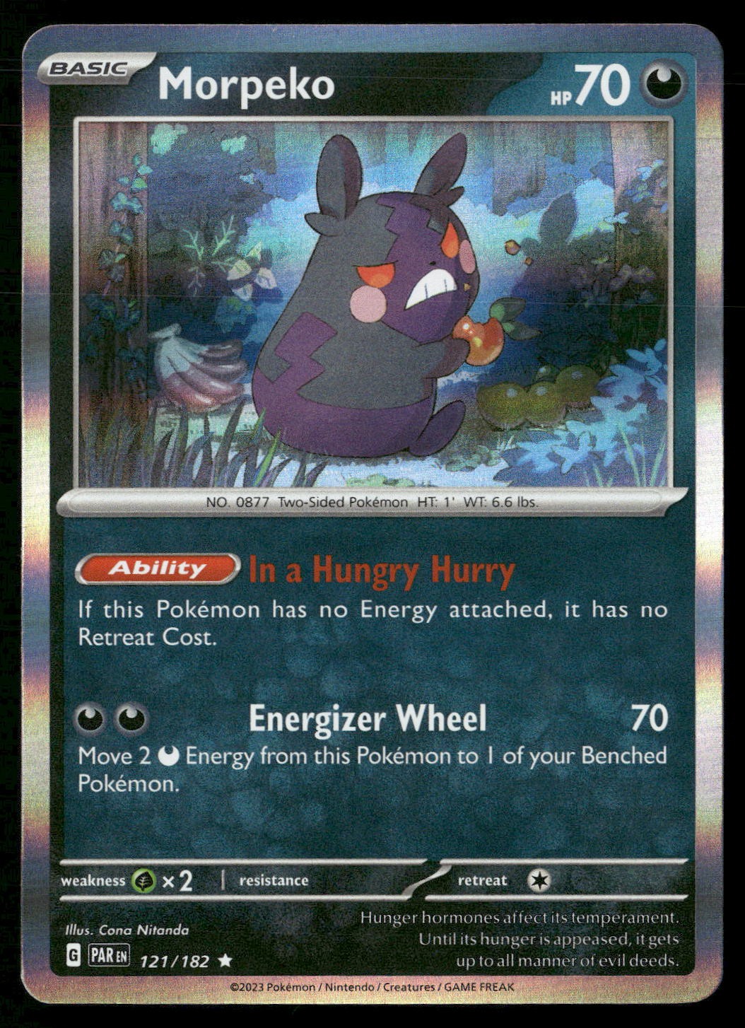 Morpeko 121/182 Rare Paradox Rift Pokemon Holo Near Mint