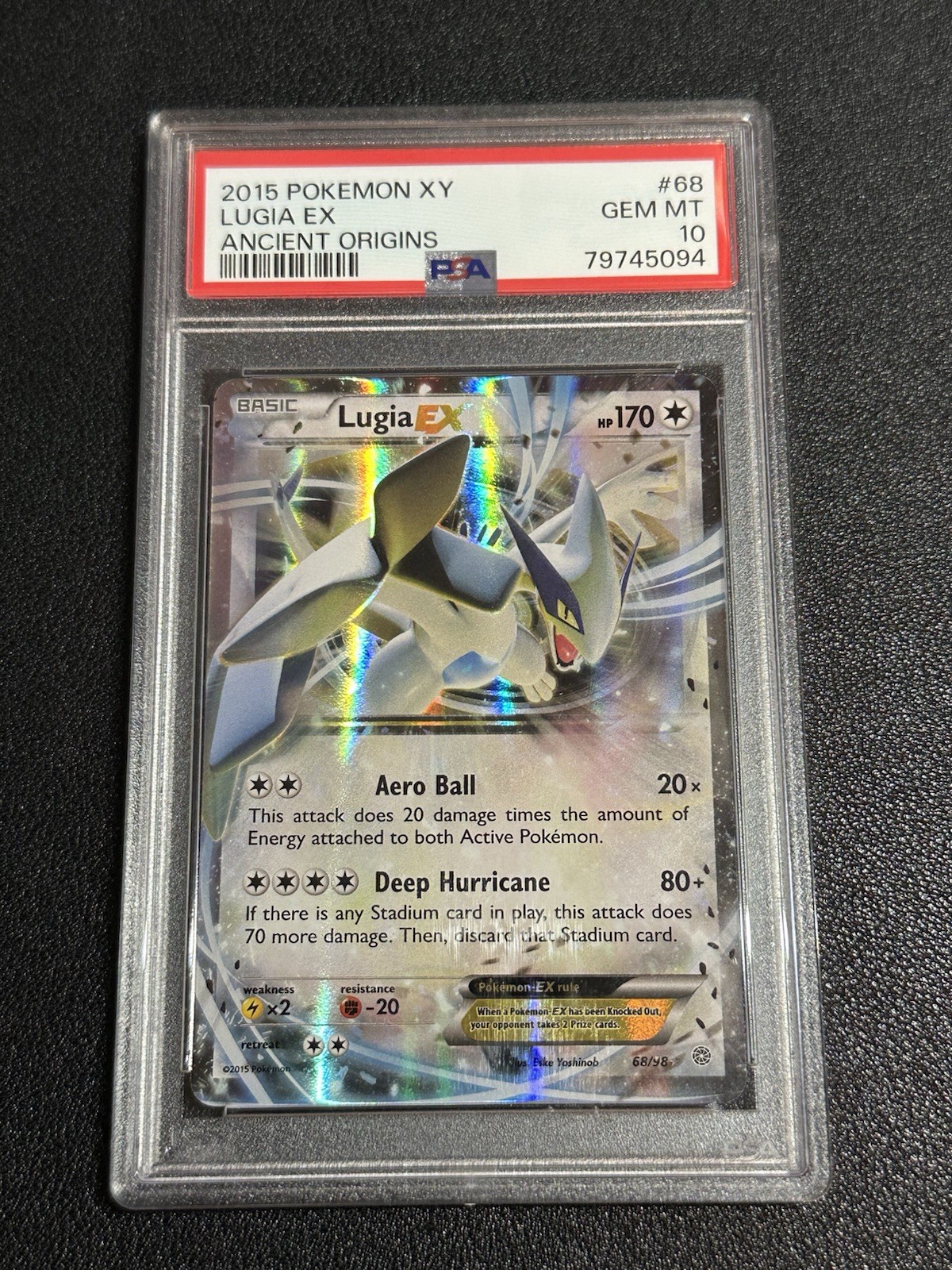 2015 Pokemon XY Ancient Origins Lugia EX Holo 68/98 PSA 10 GEM MINT