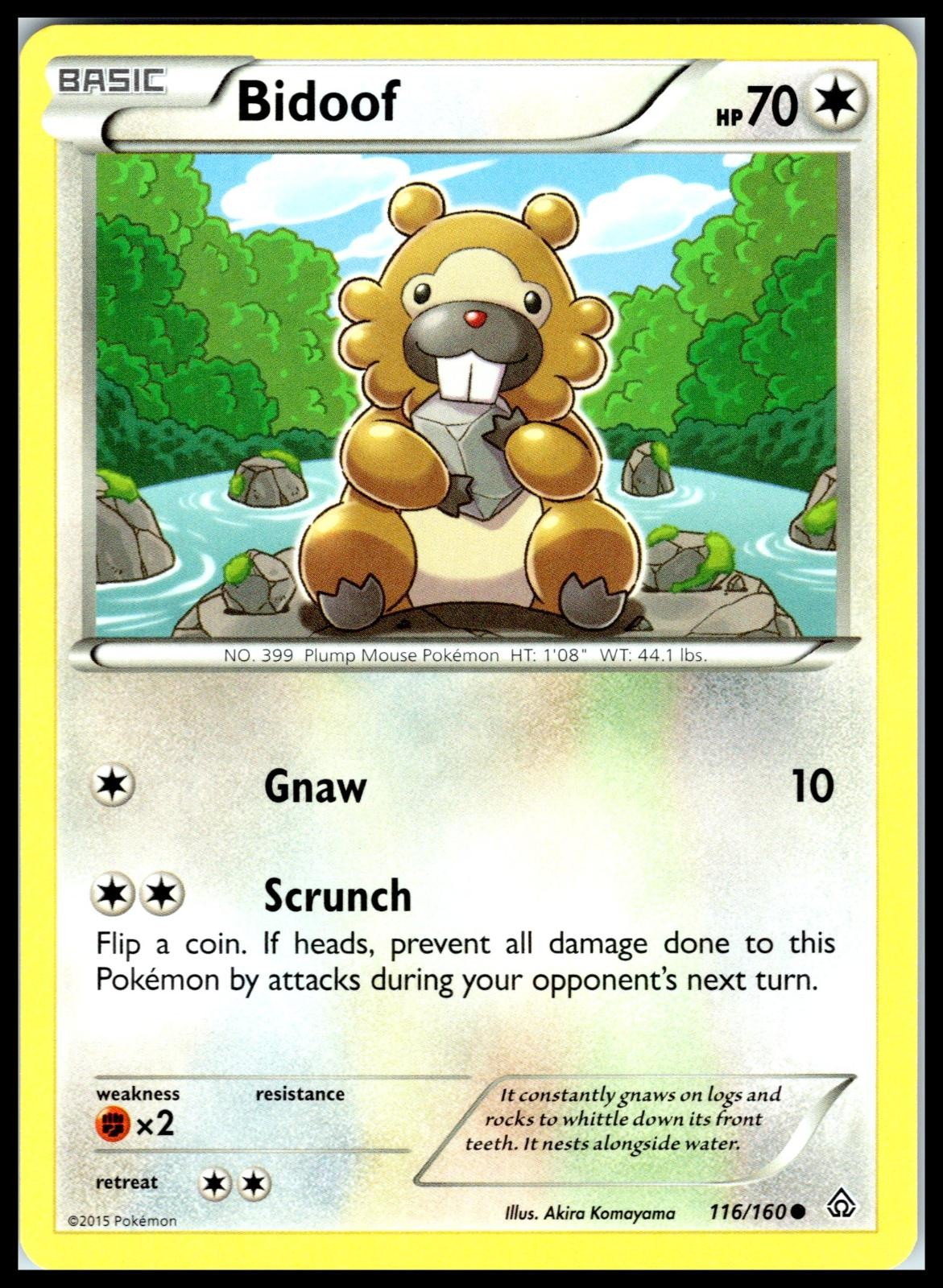 BIDOOF – Pokemon – Akira Komayama 116/160 PRC Primal Clash – NM/M