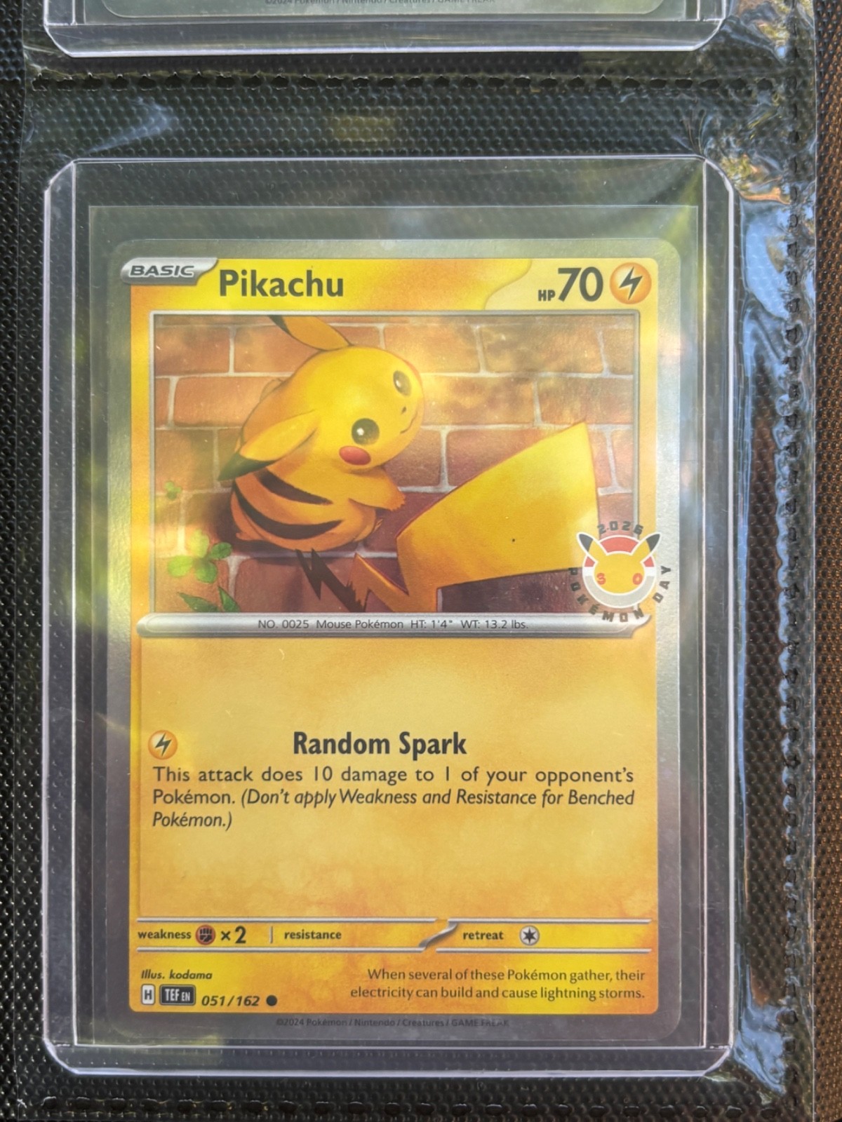 Pikachu 051 /162 Stamped 2026 Pokemon Day 30th Anniversary Promo NM