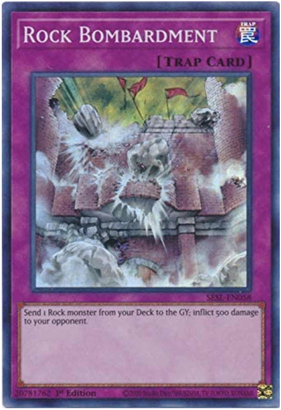 Yu-Gi-Oh! 3X Rock Bombardment – SESL-EN058 – Super Rare- 1st Ed- NEW