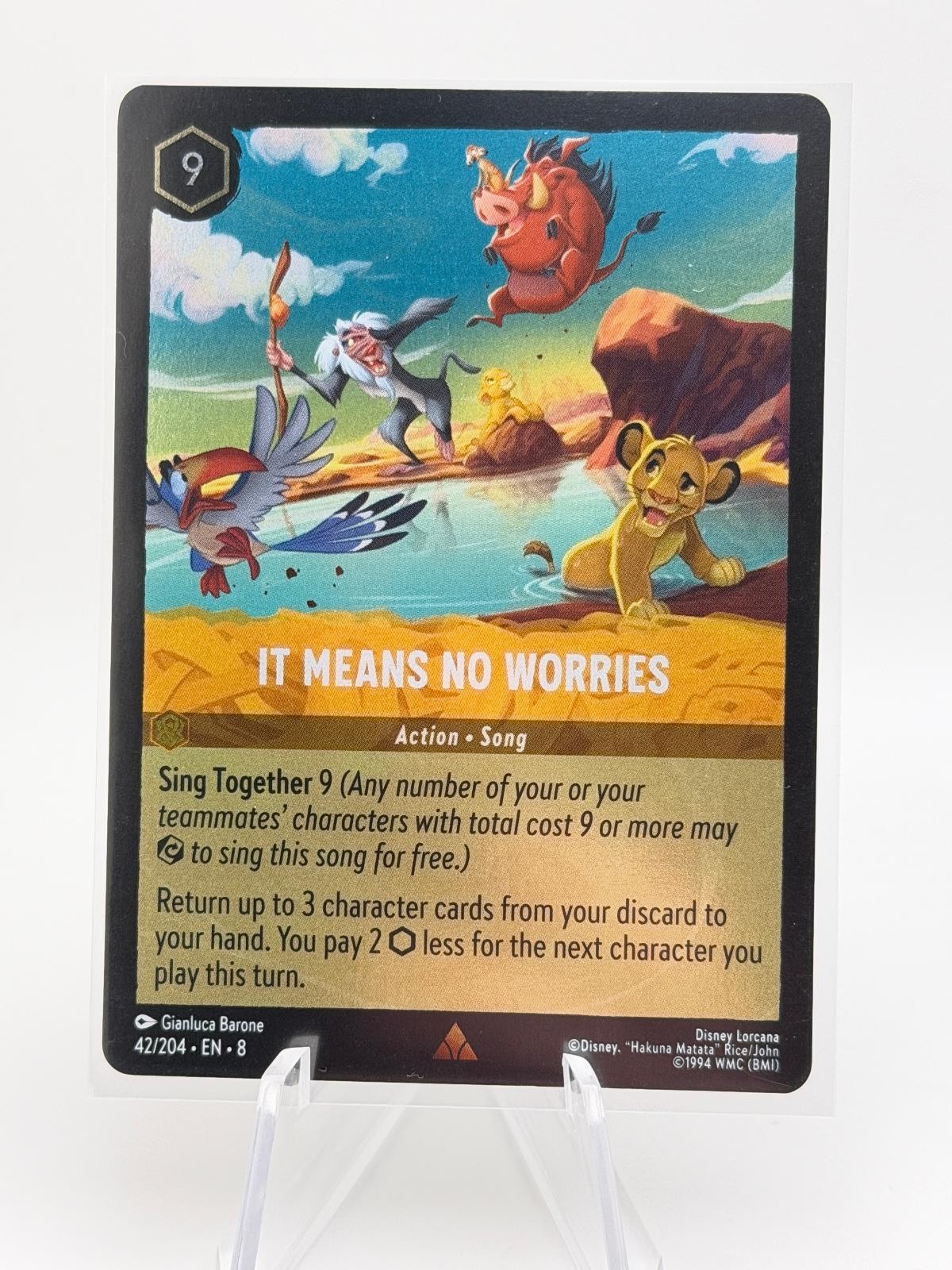 It Means No Worries 42/204 Rare Reign of Jafar Lorcana Cold Foil Near Mint