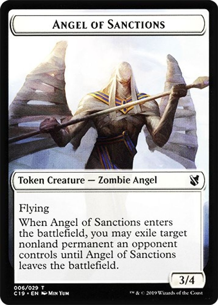 2019 MTG: C19 – Angel of Sanctions Horror Double Sided Token (#6 // 23, T, NM)