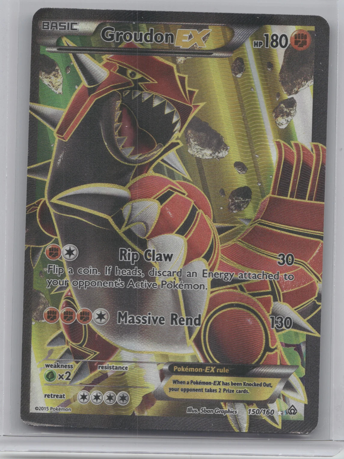 2015 Primal Clash Groudon EX Rare Ultra #150/160