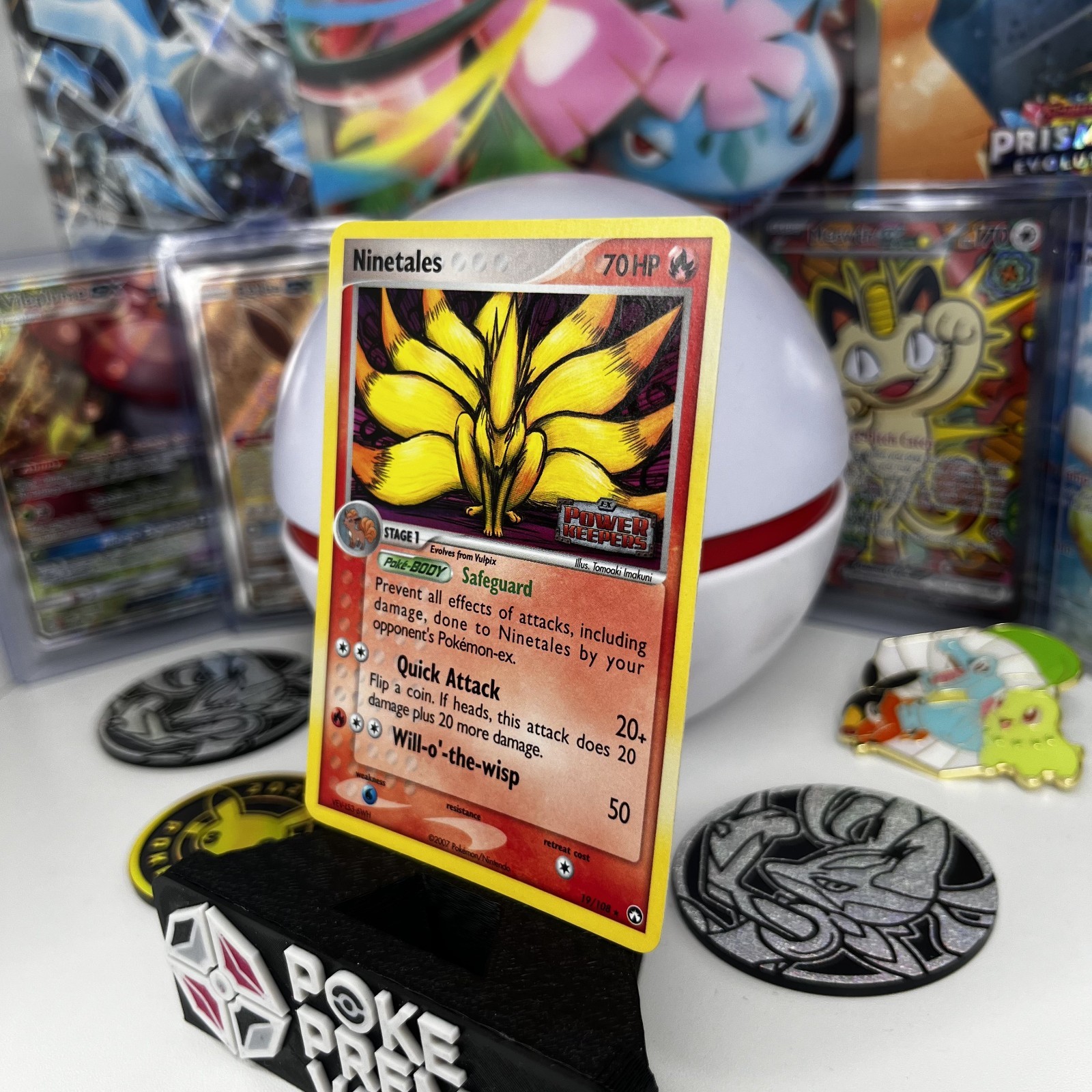 Ninetails 19/108 (Reverse Holo) Power Keepers Stamped