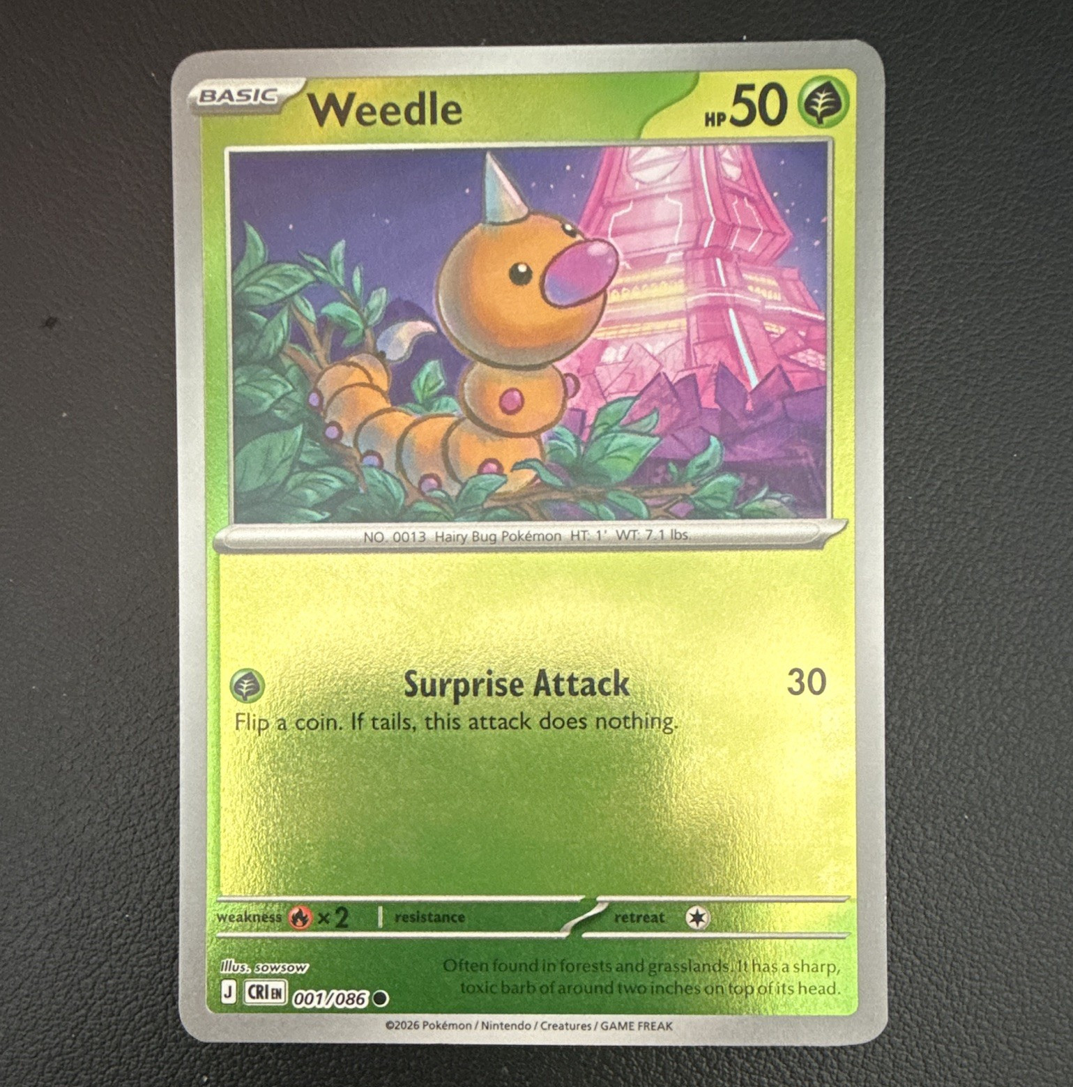 Nintendo Weedle 001/086 CRI RH Basic 50 HP ENG 2026
