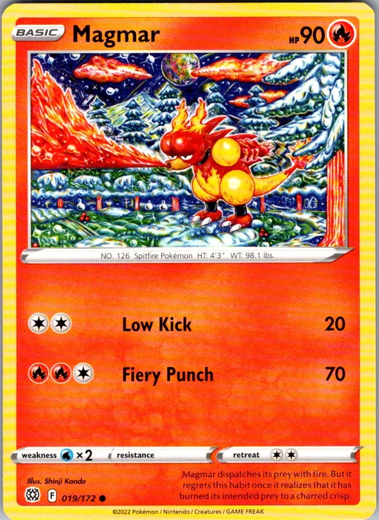 Magmar Common SWSH09: Brilliant Stars 019/172 NM Shinji Kanda