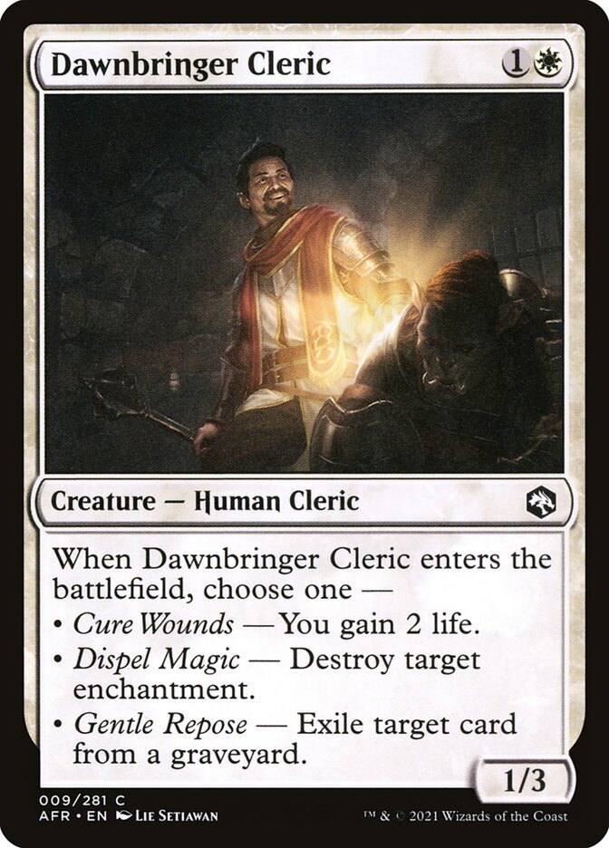 MTG Dawnbringer Cleric (9/518) Adventures in the Forgotten Realms LP