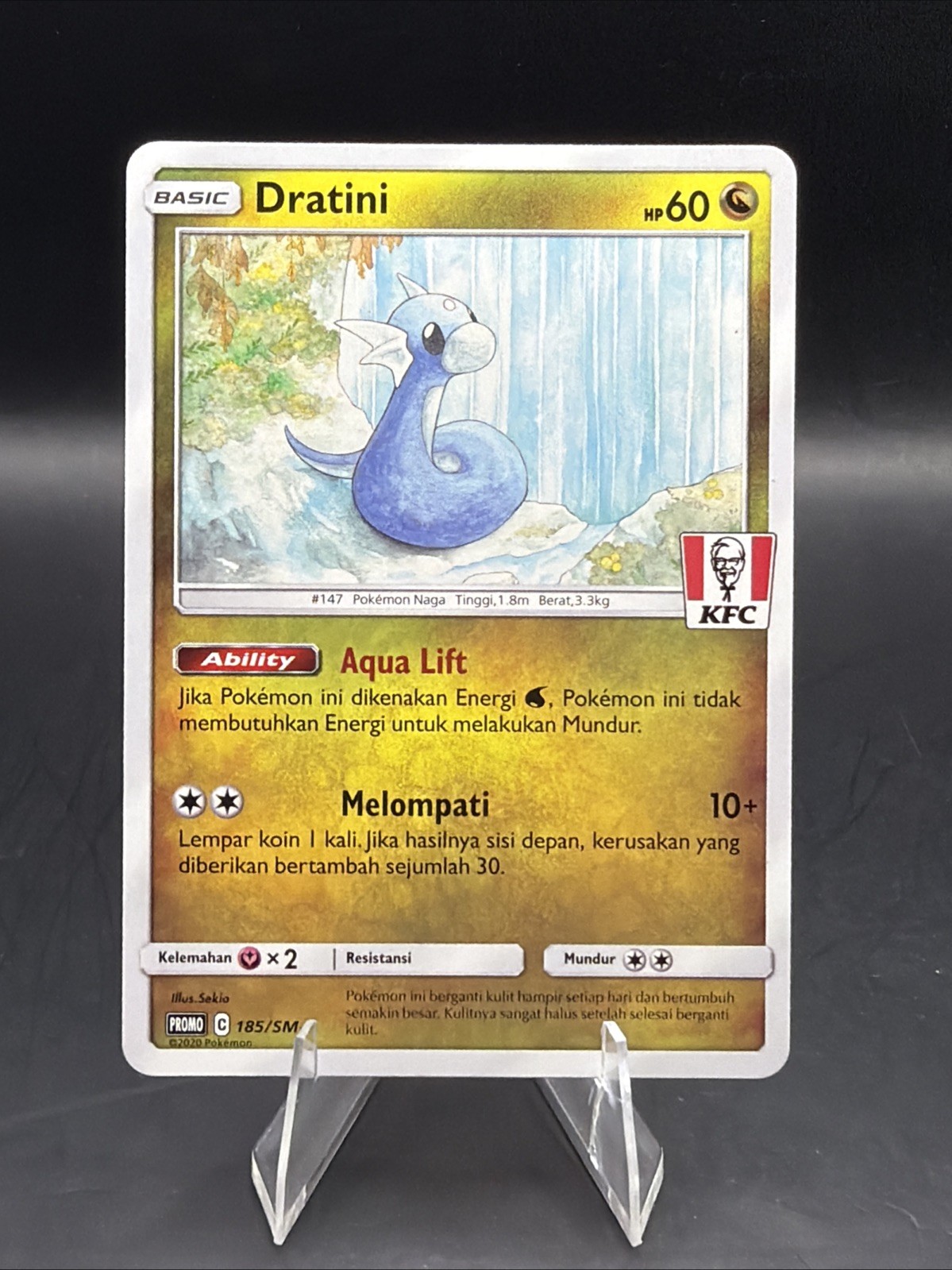 NM Dratini 185/SM-P | Pokemon KFC Stamped Promo Indonesian